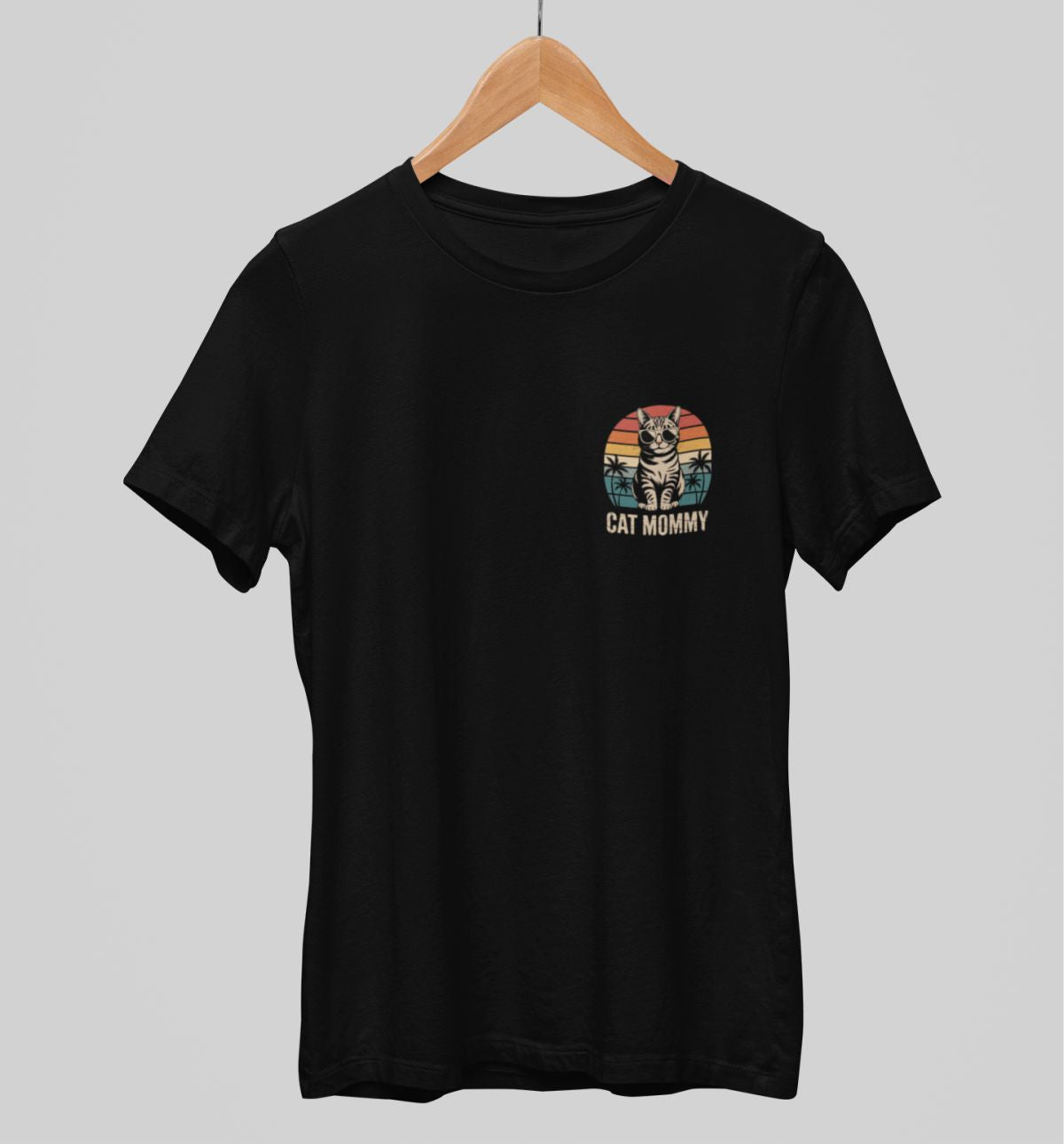 Svart UNISEX T-shirt Cat Mommy