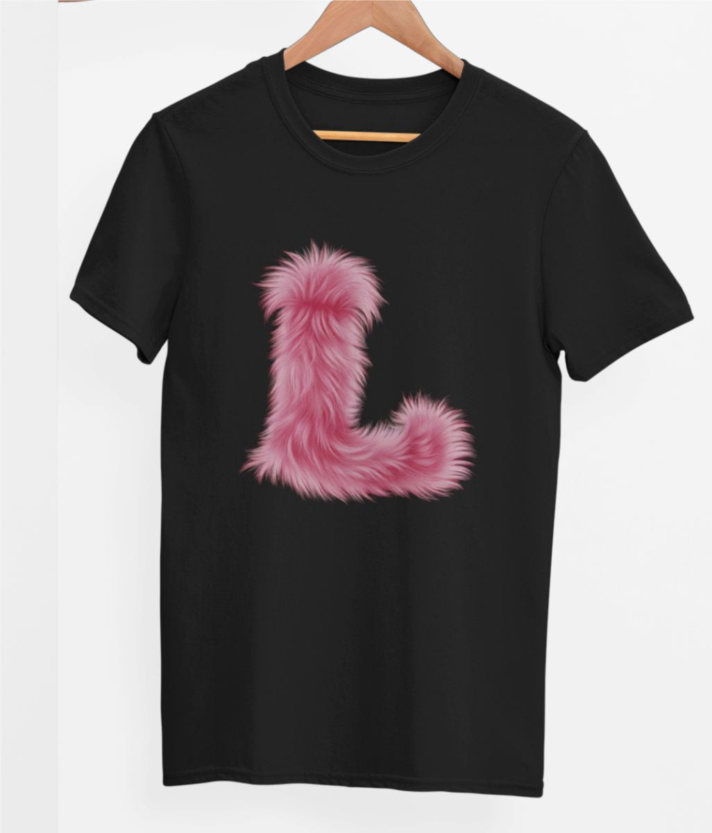 Svart UNISEX T-shirt “L Buchstabe”