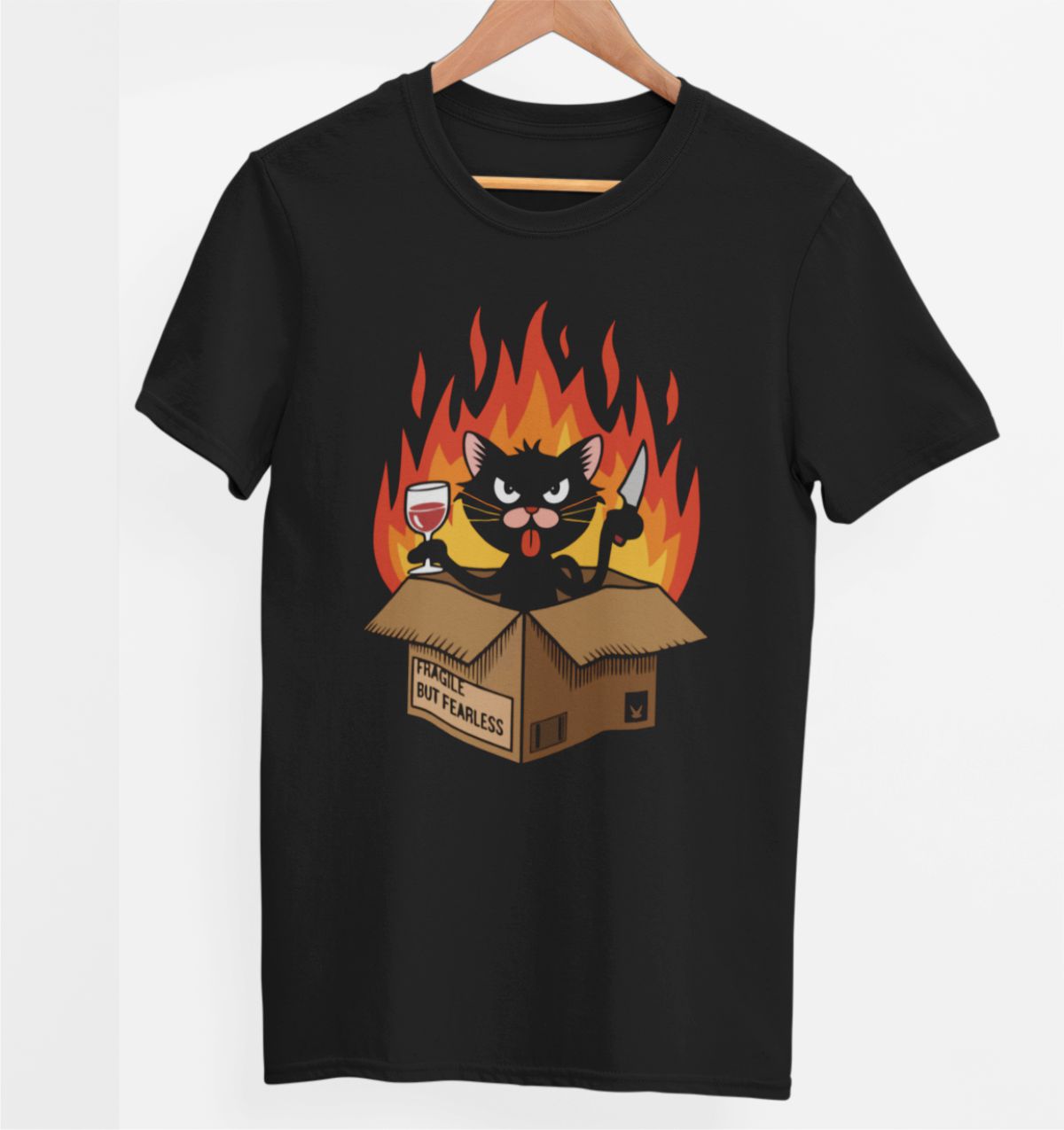 Svart UNISEX T-shirt “Fragile”