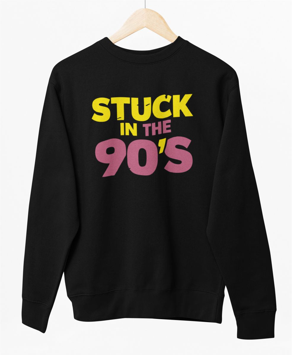 Svart UNISEX sweatshirt ”Stuck in the 90's”