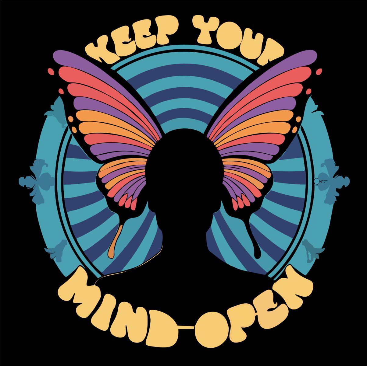Svart UNISEX T-shirt ”Keep your mind open”