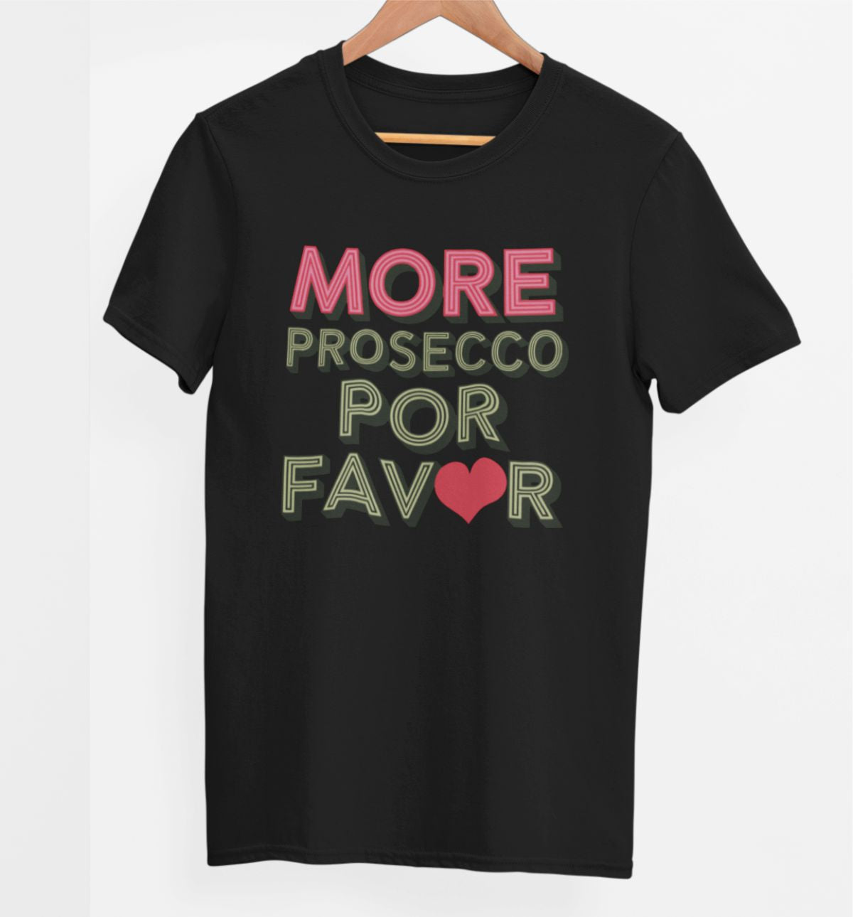 Svart UNISEX T-shirt “More prosecco”