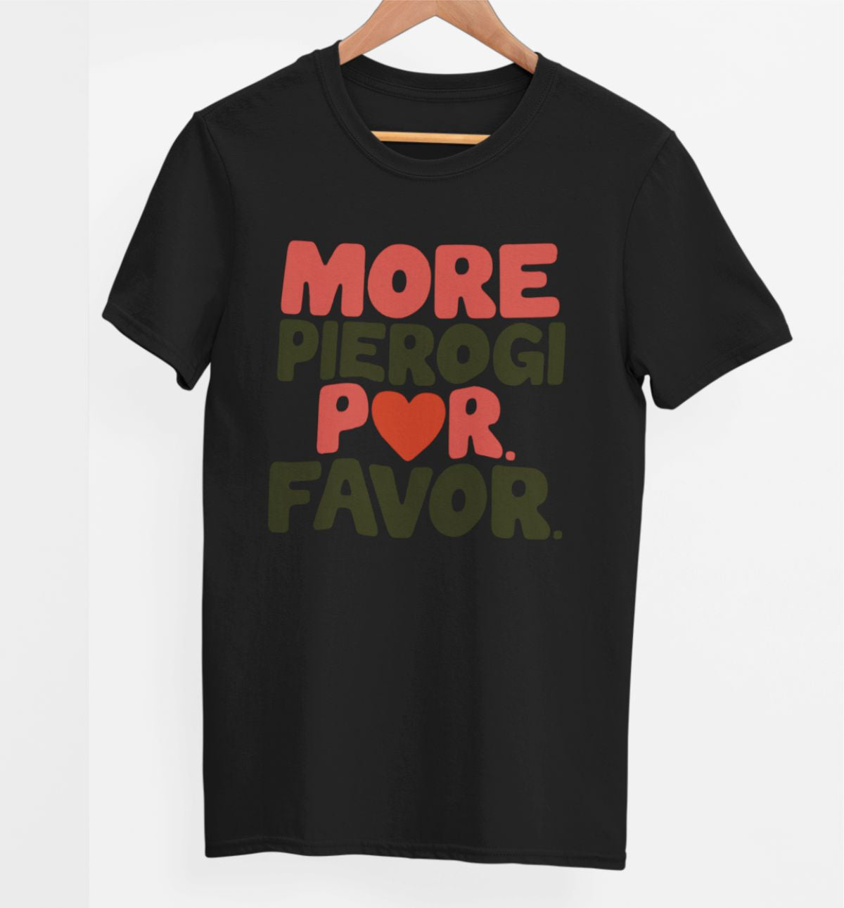 Svart UNISEX T-shirt “More pierogi”