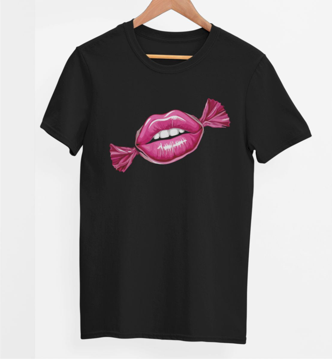 Svart UNISEX T-shirt “Kuss wie Bonbon”