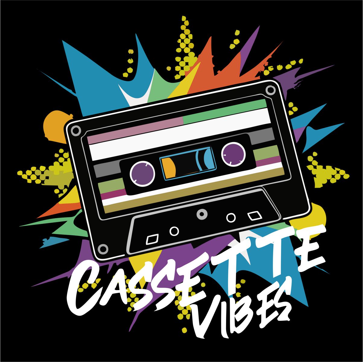 Svart UNISEX T-shirt ”Cassette vibes”