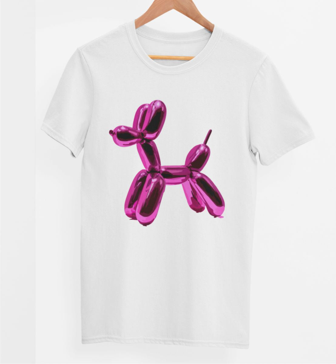 Vit UNISEX T-shirt “Metallischer Hund”