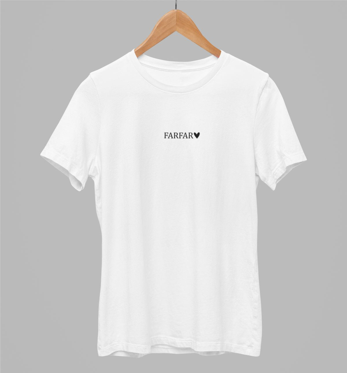 Vit UNISEX T-shirt “Farfar med hjärta”