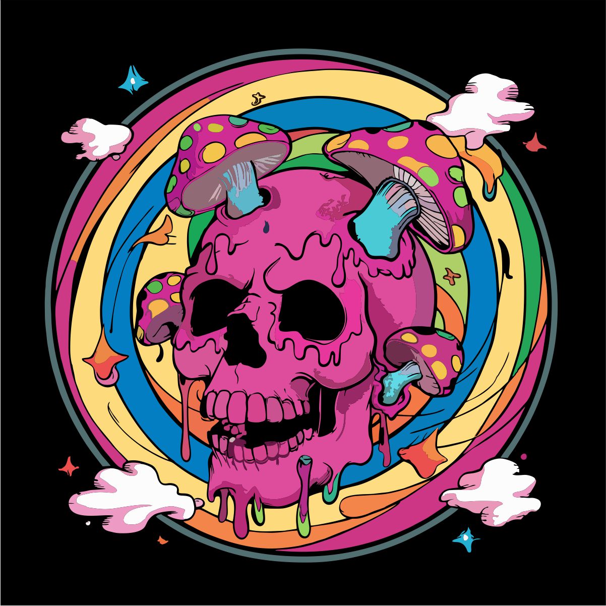 Svart UNISEX T-shirt “Rosa Himmel”