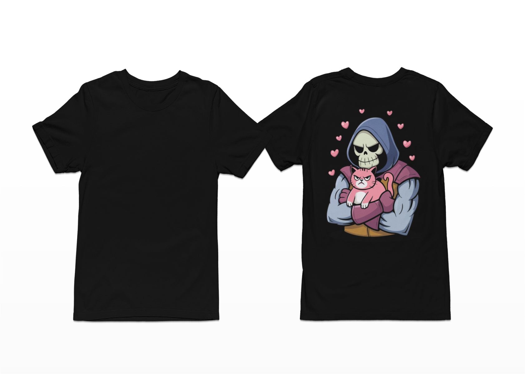 Svart T-shirt med ryggtryck “Im Herzen bin ich nett”