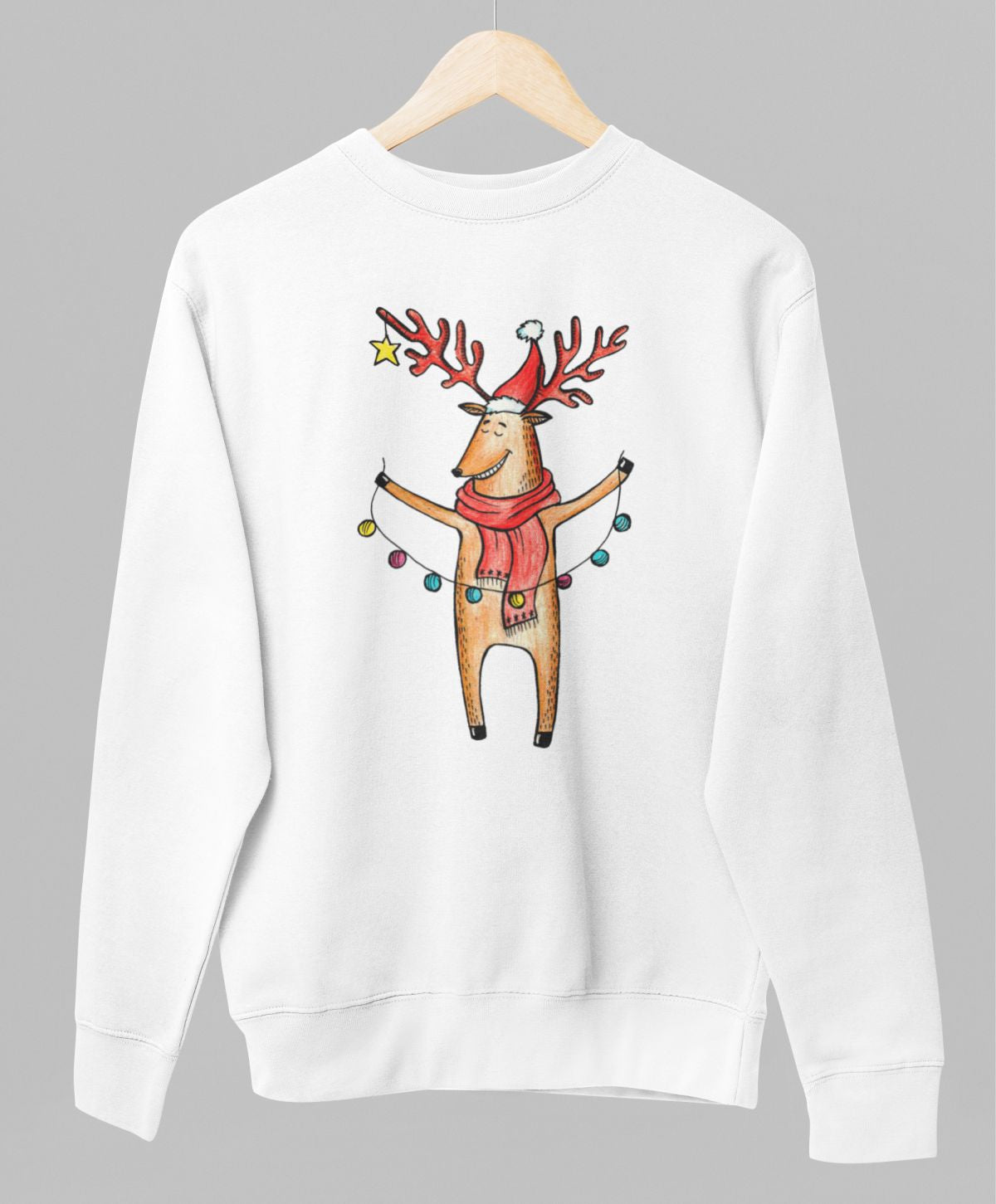 Vit UNISEX tröja “älg”