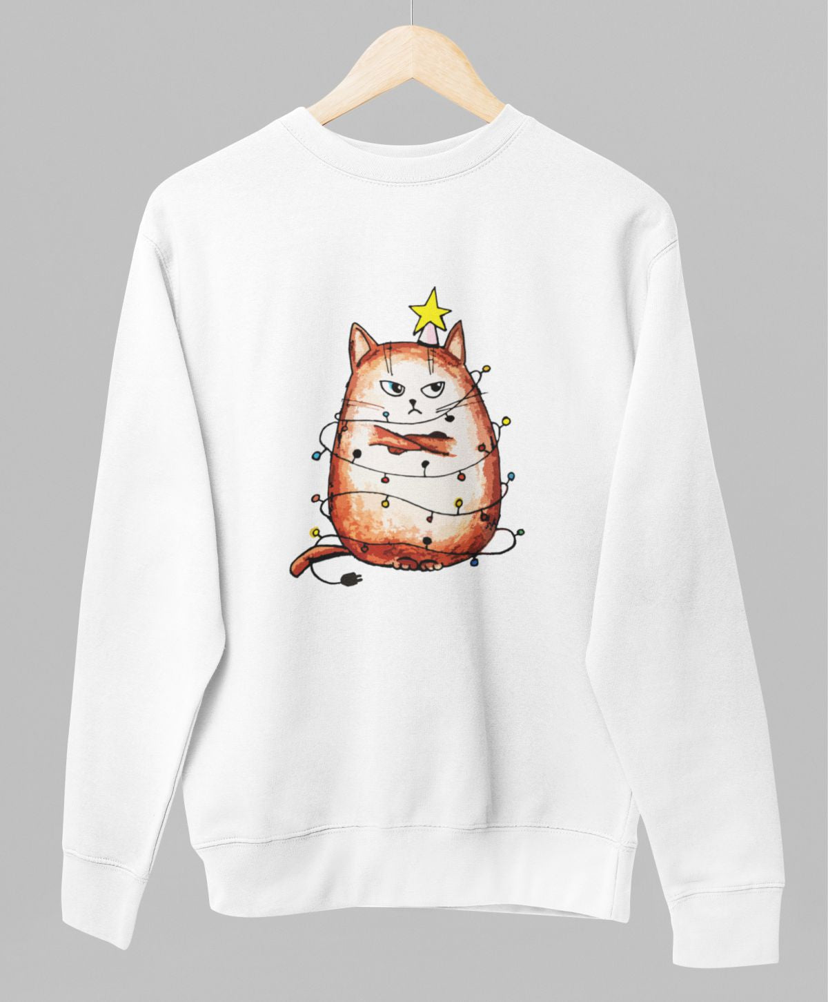 Vit UNISEX tröja “Arg katt”