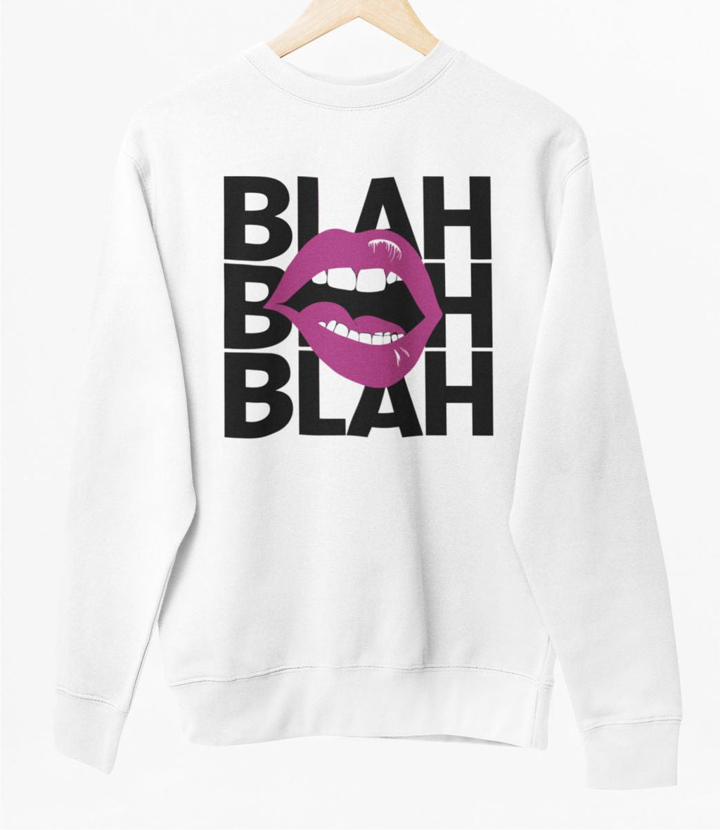 Vit UNISEX tröja “Blah”