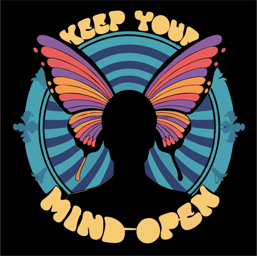 Svart UNISEX T-shirt ”Keep your mind open”