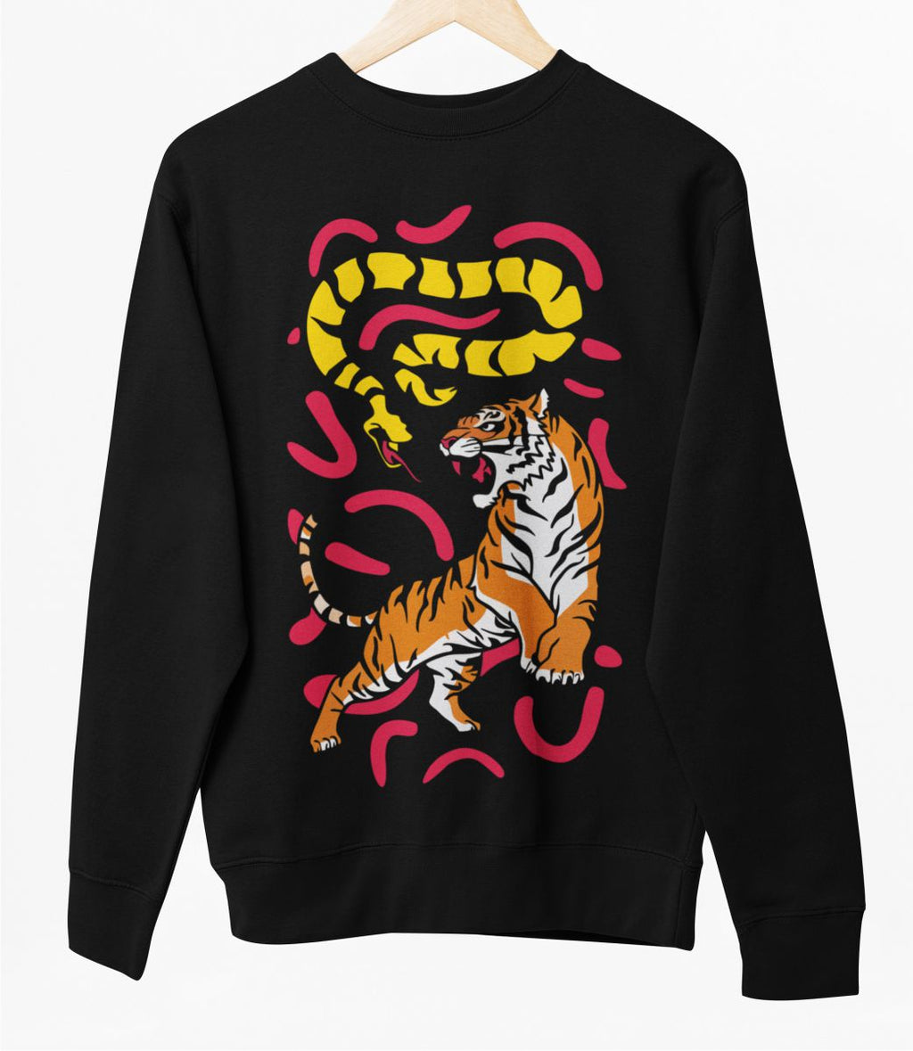 Svart UNISEX tröja “Tiger und Schlange”