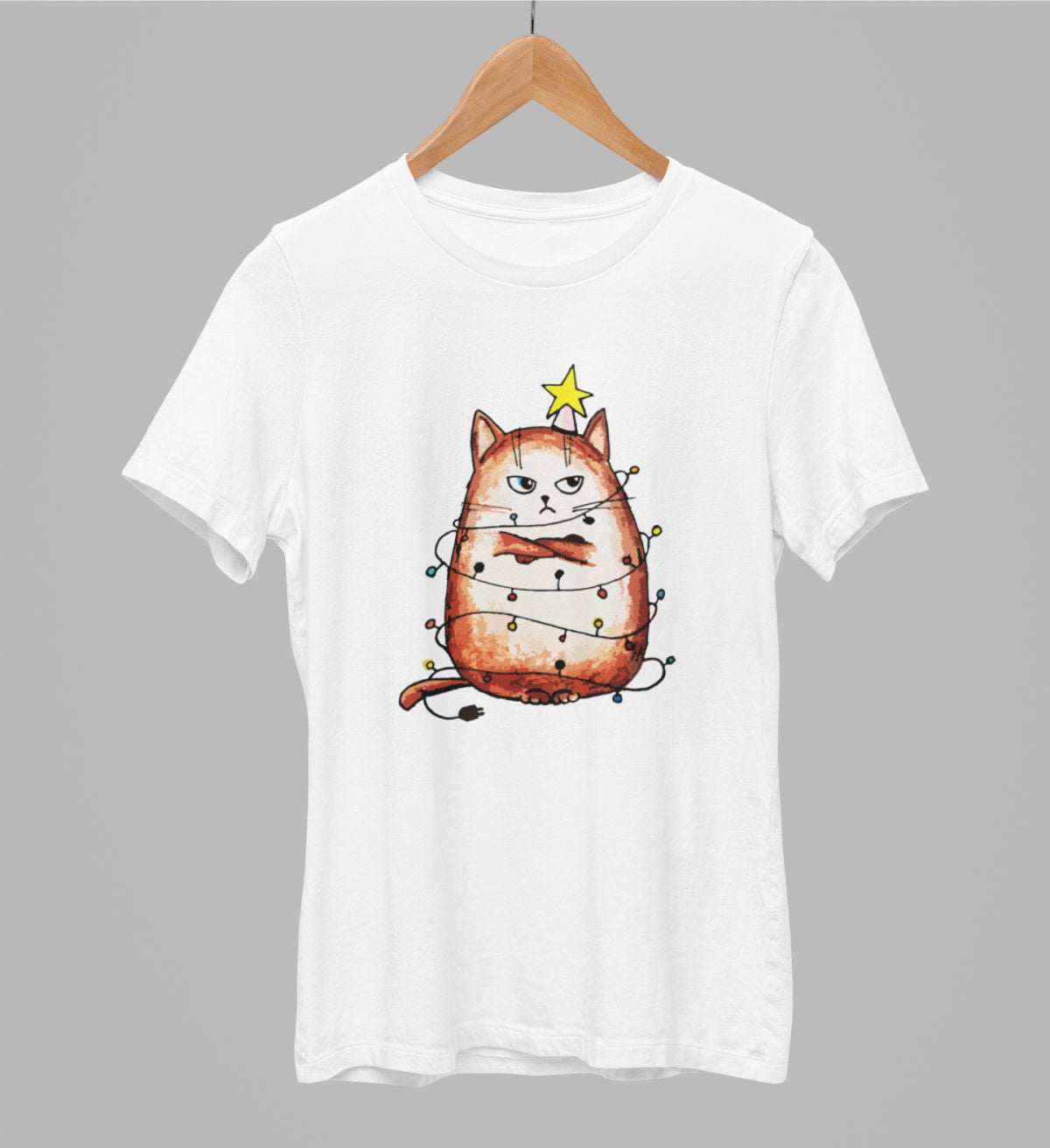 Vit UNISEX T-shirt “Arg katt”
