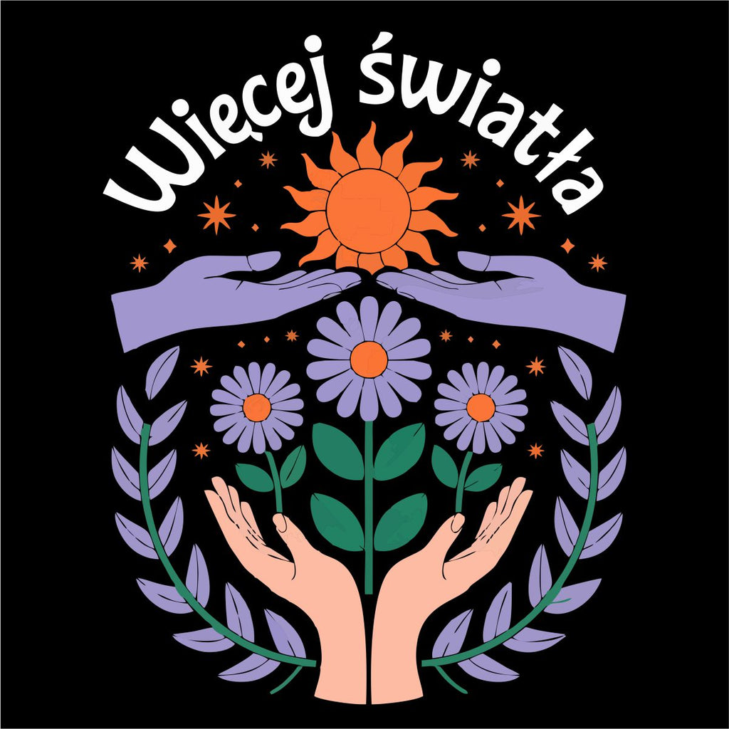 Svart T-shirt med ryggtryck “Mehr Licht”